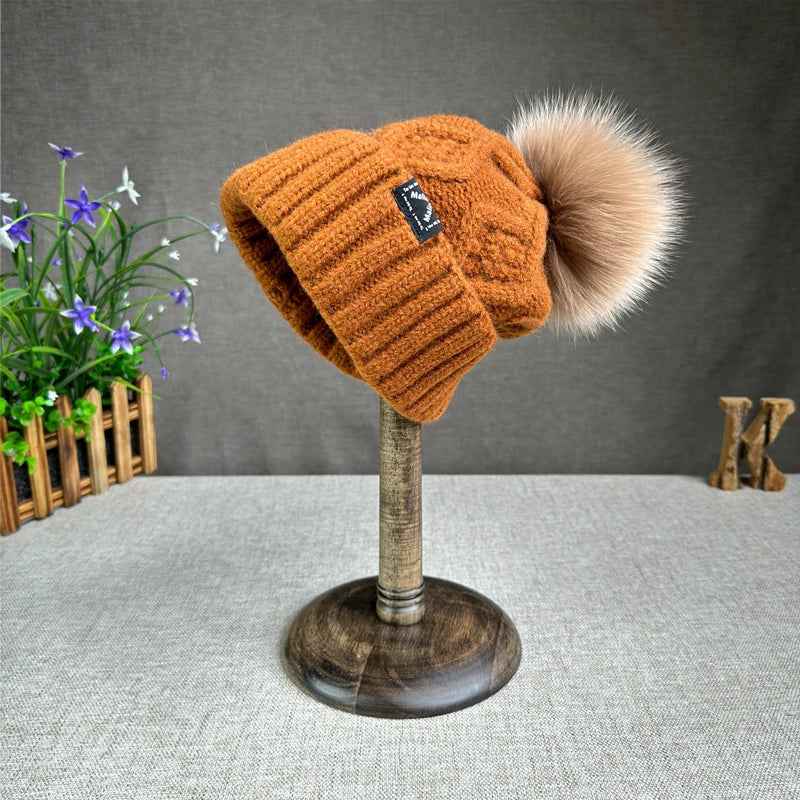 Cozy Wool Knit Beanie Orange
