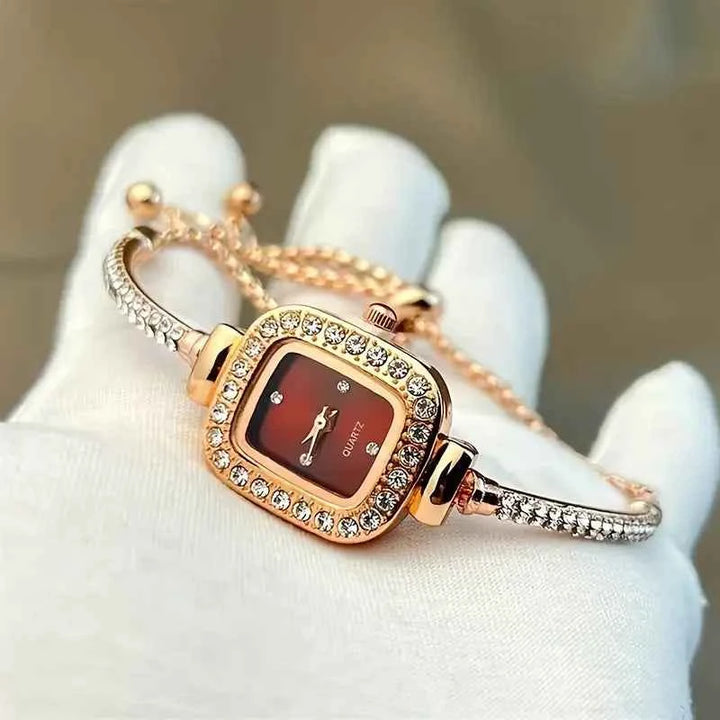 Crystal Embellished Standard Fit Bracelet Watch | Elegant Solid Design