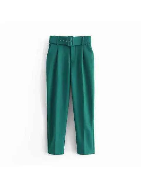 Women's Tailored Blazer and High Waist Trouser Suit Set