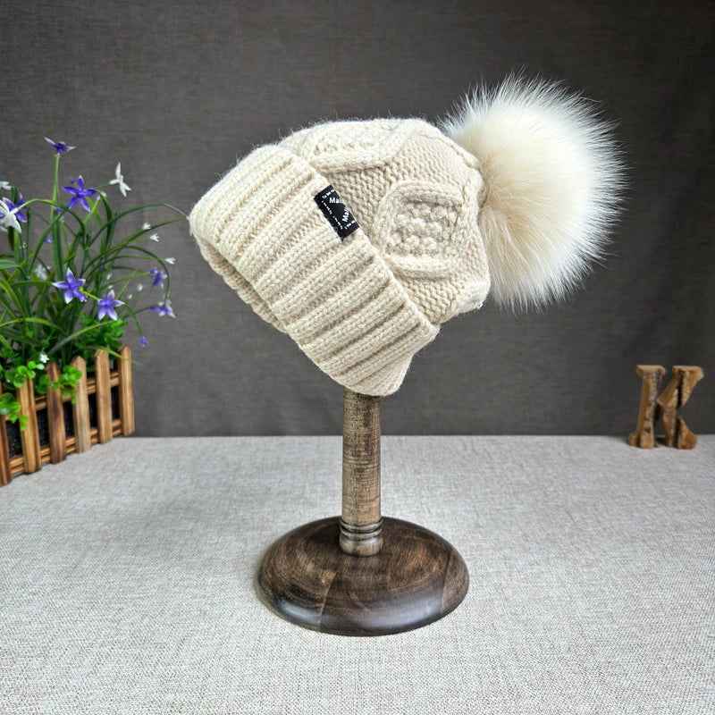 Cozy Wool Knit Beanie Beige