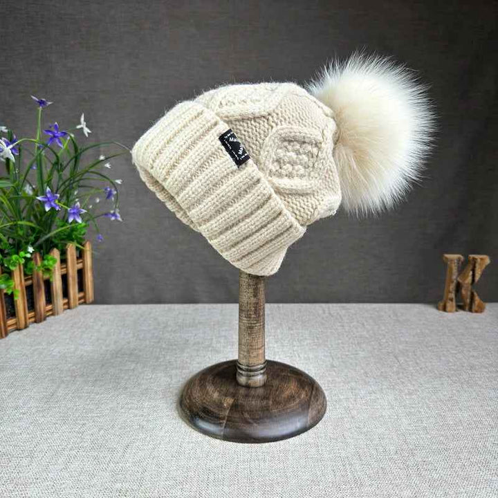 Cozy Wool Knit Beanie Beige
