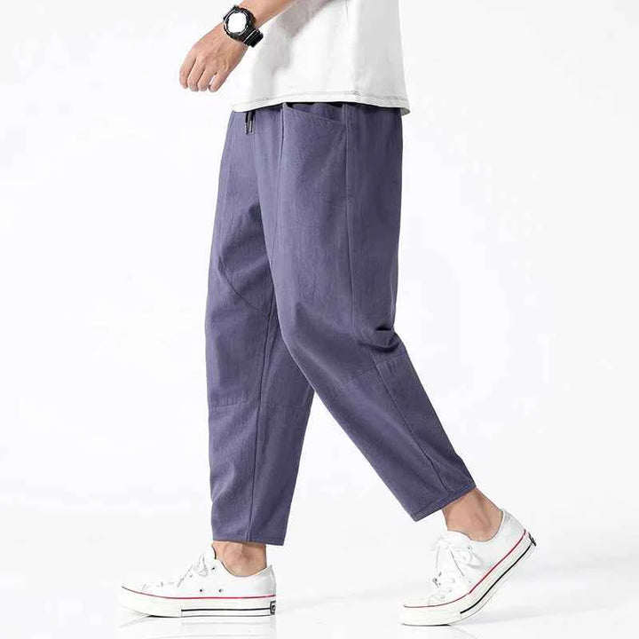 Men's Ankle-Length Pants - Stylish & Comfortable Purple