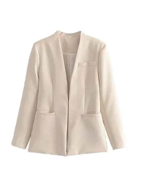 Women's Tailored Blazer and High Waist Trouser Suit Set