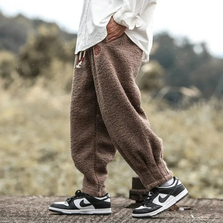 Men's Cozy Sherpa Sweatpants Brown
