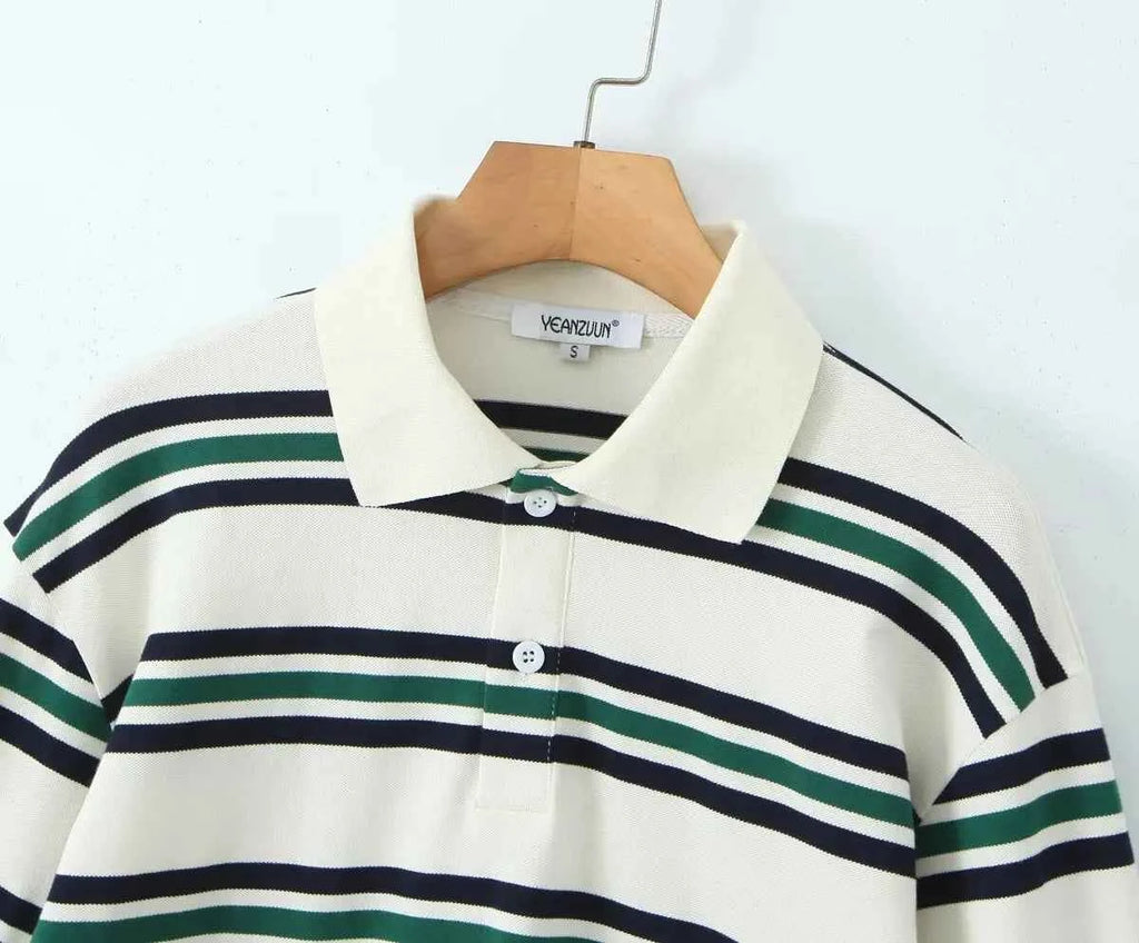 Women's Striped Polo Shirt - Riviera Style