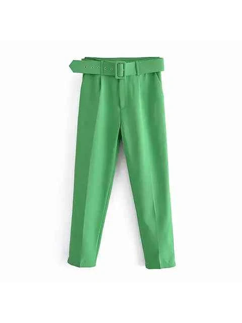 Women's Tailored Blazer and High Waist Trouser Suit Set