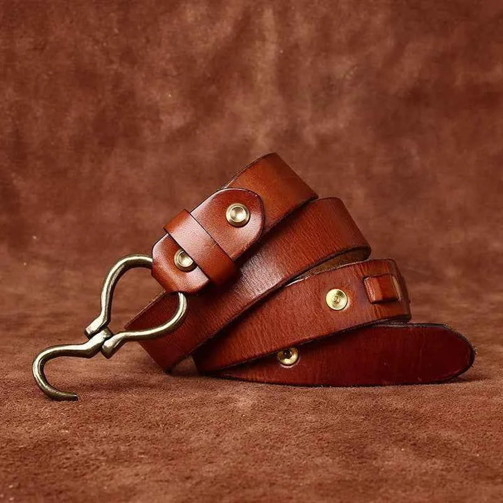 Premium Lancaster Leather Belt - Durable & Stylish Amber Tan