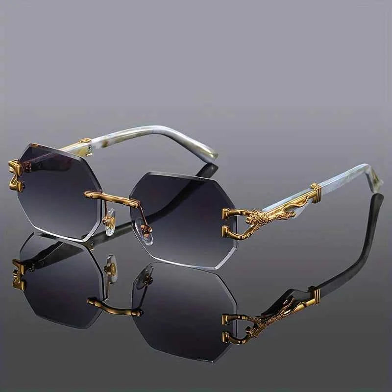 Stylish Leopard Print Frame Sunglasses Gray