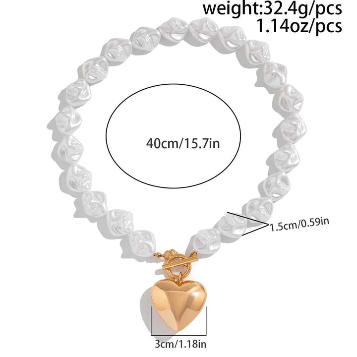Elegant Pearl Heart Jewelry Set