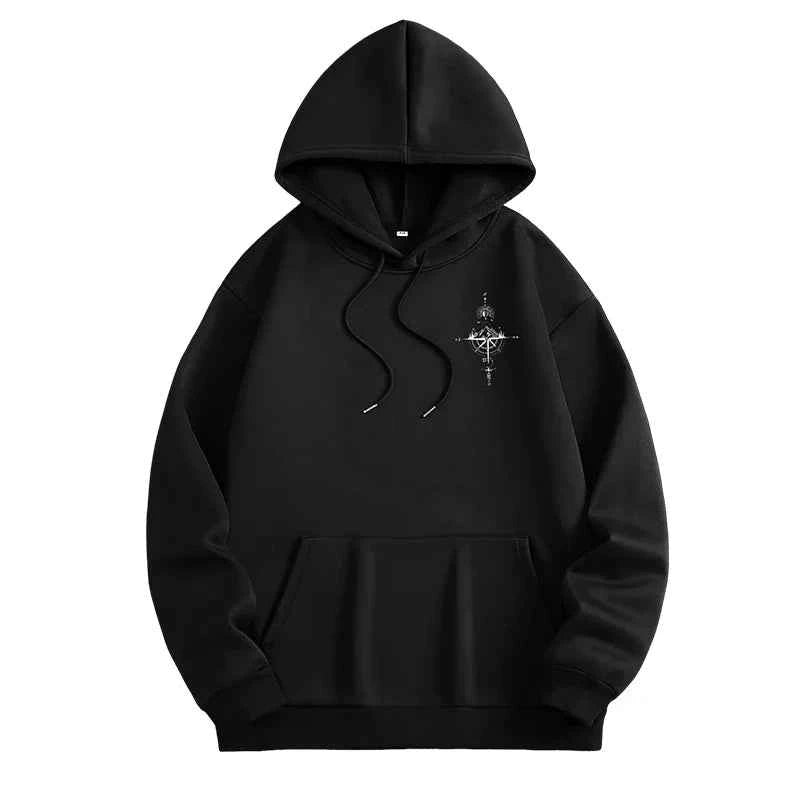 Men's Retro Compass Graphic Hoodie