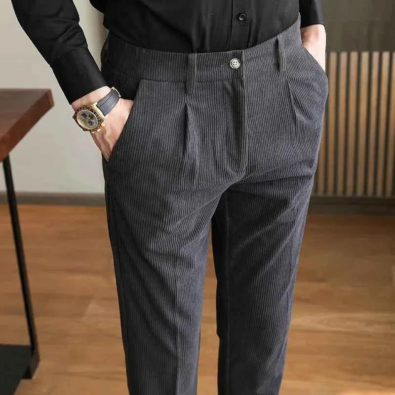Men's Corduroy Straight Leg Pants Gray