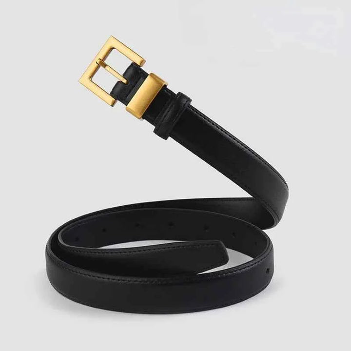 Adjustable Fit Square Buckle Slim Strap Belt