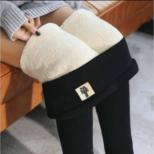 Women's Thermal Leggings Winter Essential Outerwear Collection Black Cat