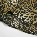 Women's Satin Pencil Skirt in Leopard Print