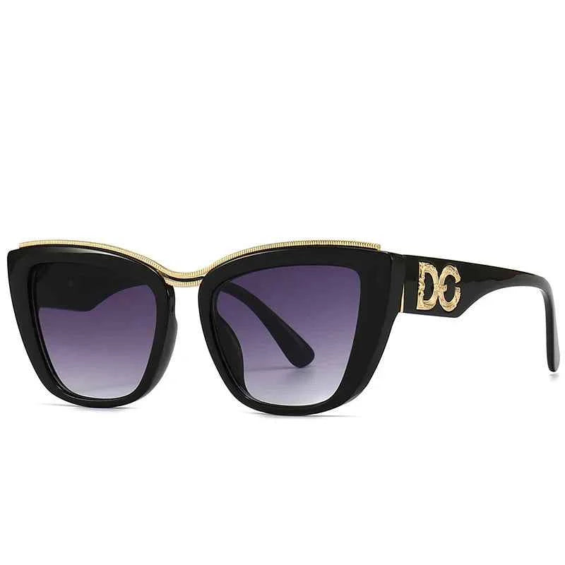 Luxury Cat-Eye Gradient Sunglasses for Women Black Gray Sunglasses