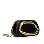 Elegant Gold Clutch Bag for Special Occasions black M