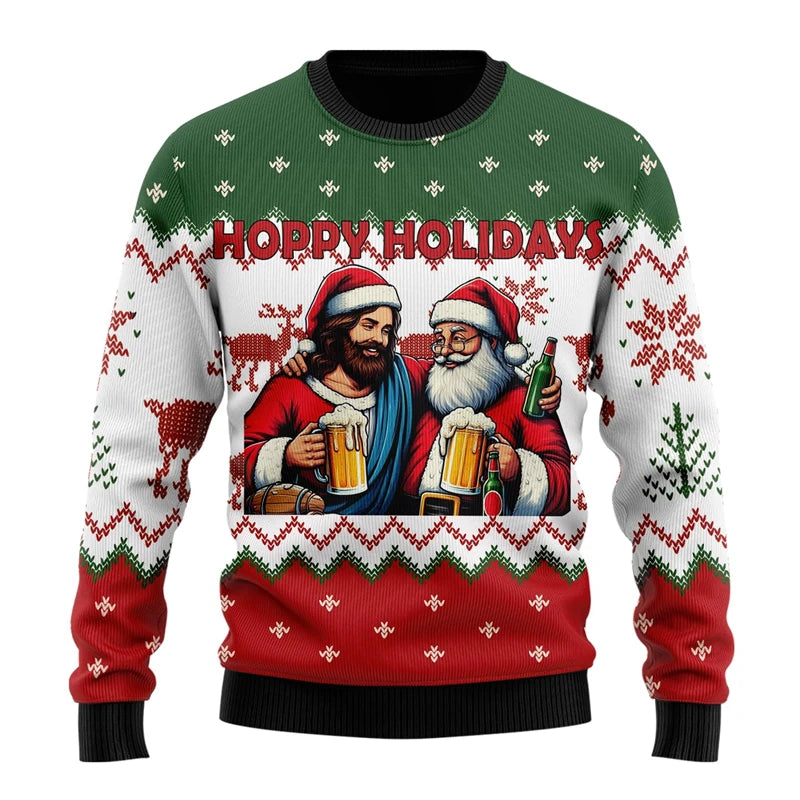 Julesweater til kvinder og mænd - afslappet hiphop-pullover