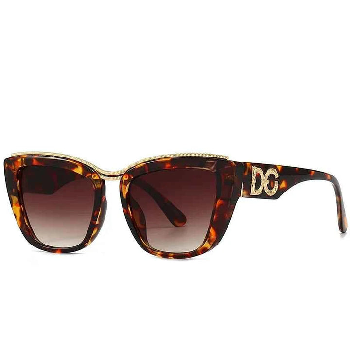 Luxury Cat-Eye Gradient Sunglasses for Women Leopard Brown Sunglasses