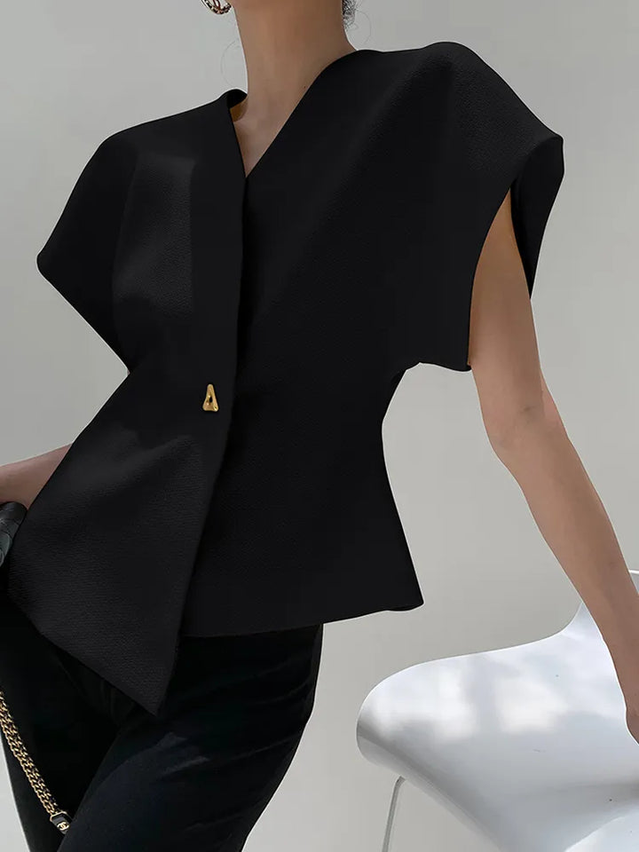Sophisticated Blazer Top for Women with Tailored Fit Black