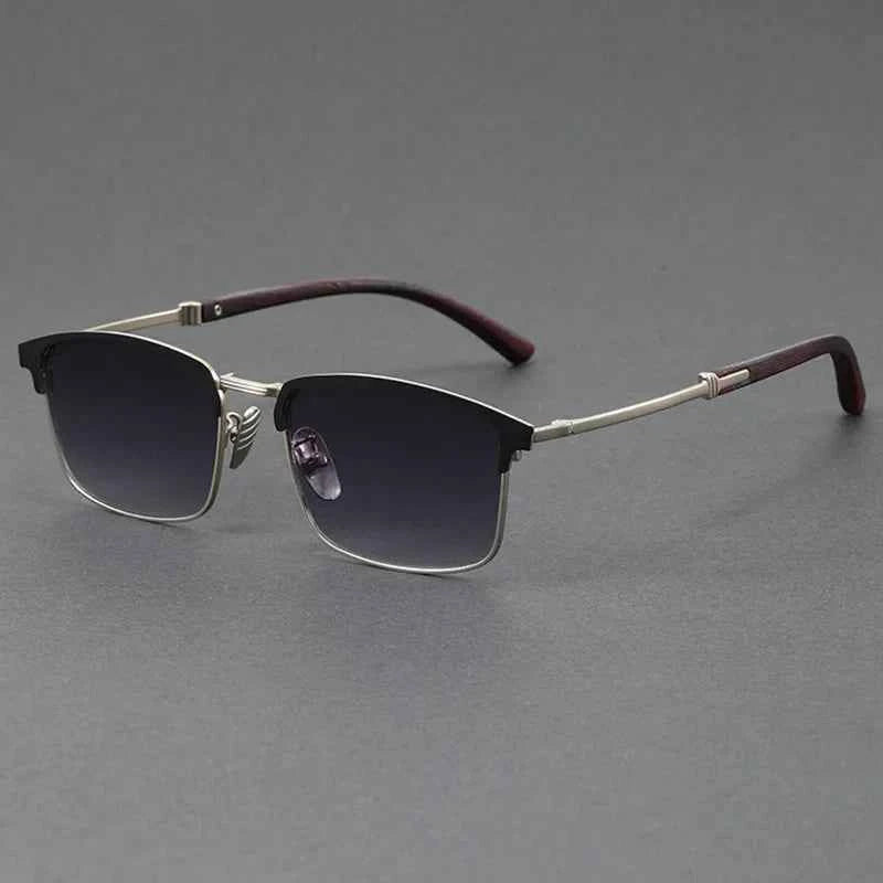 Cedar Clubmaster Sunglasses Black & Silver