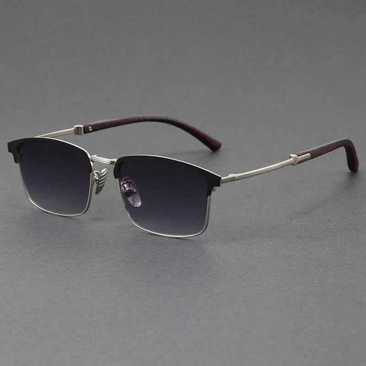 Cedar Clubmaster Sunglasses Black & Silver
