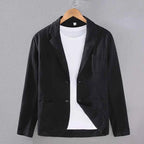 Men's Cotton-Linen Wellington Blazer Black