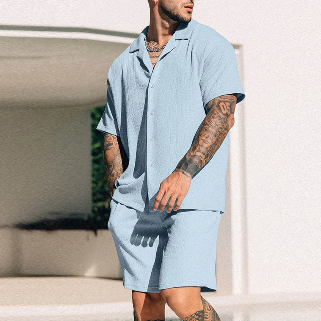 Men's Summer Breeze Two-Piece Outfit Blue