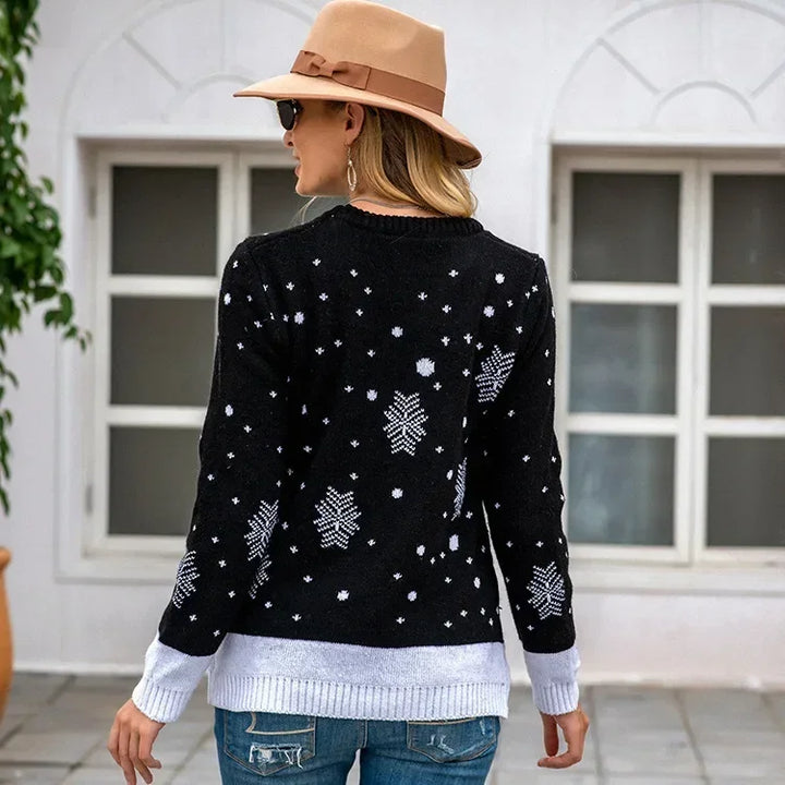Women's Casual Christmas Printed Loose Jacquard Sweater Pullover