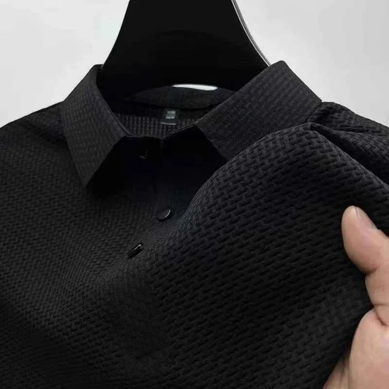 Men's Textured Polo Shirt Black