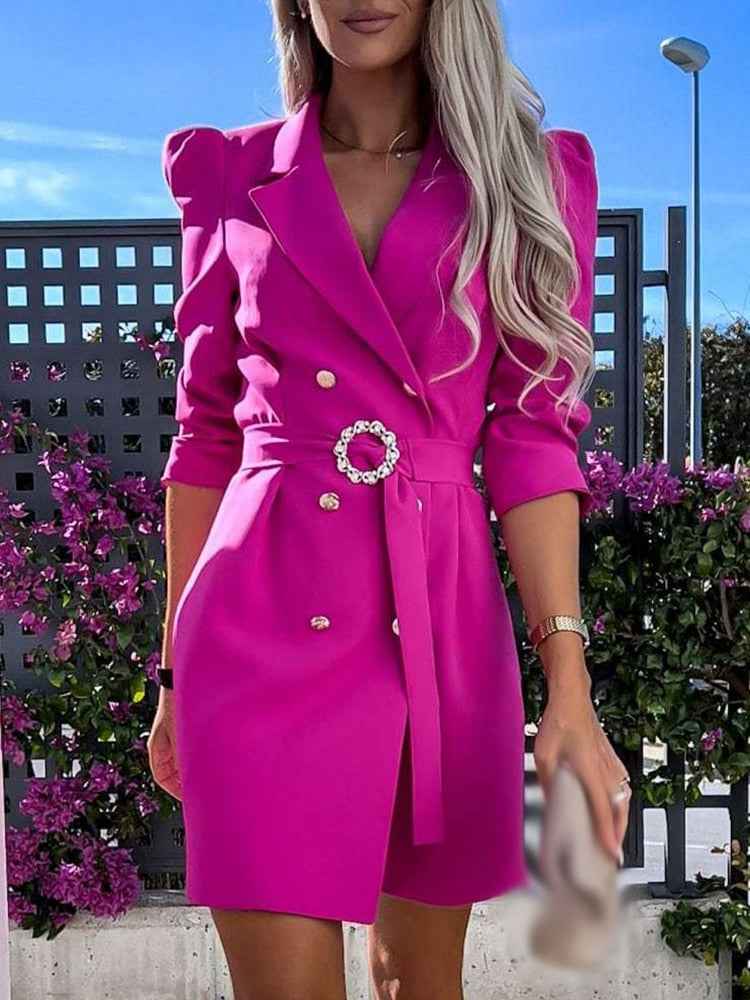 Women's Elegant & Versatile Blazer Dress – Stylish Design Pink