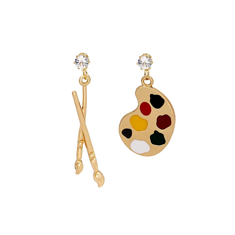 Abstract Fur Trim Drop Dangle Earrings