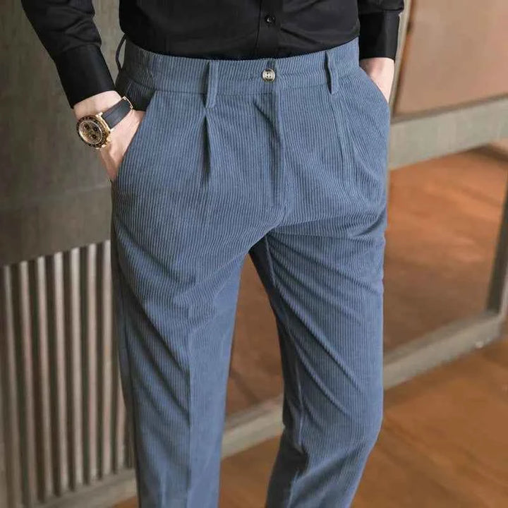 Men's Corduroy Straight Leg Pants Blue