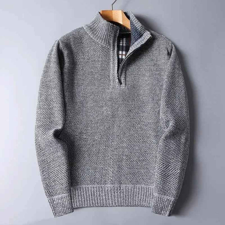 Men's Quarter Zip Knit Sweater