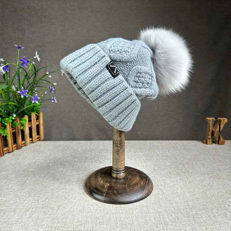 Cozy Wool Knit Beanie Sky Blue