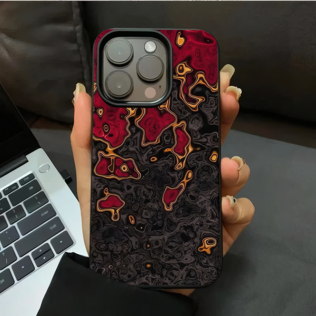Stylish Black and Red Ripple Design Phone Case