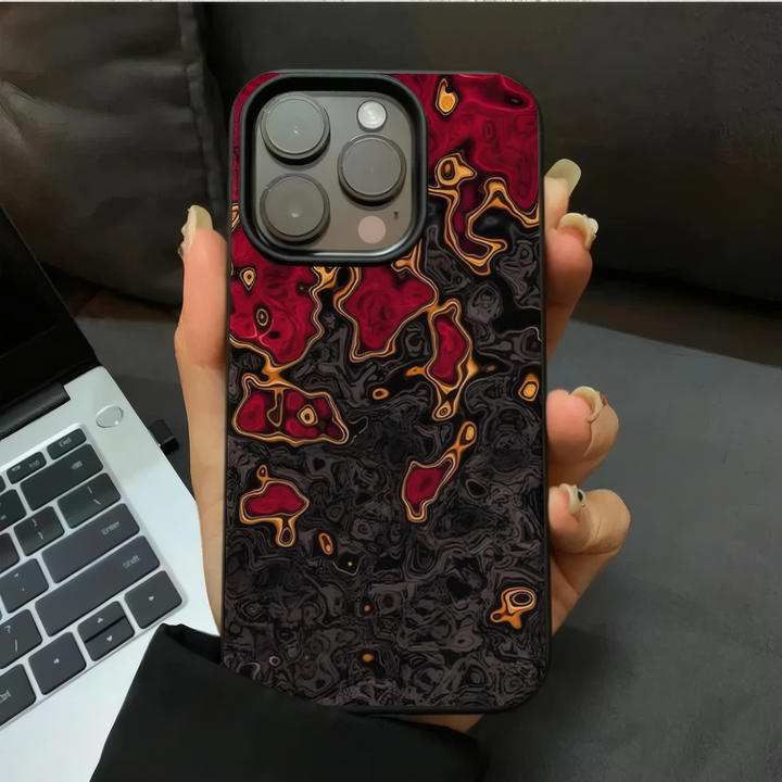 Stylish Black and Red Ripple Design Phone Case