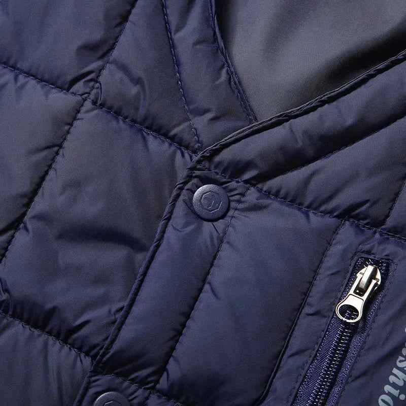Men's Lightweight Down Vest - V Neck, Polyester Winter Jacket