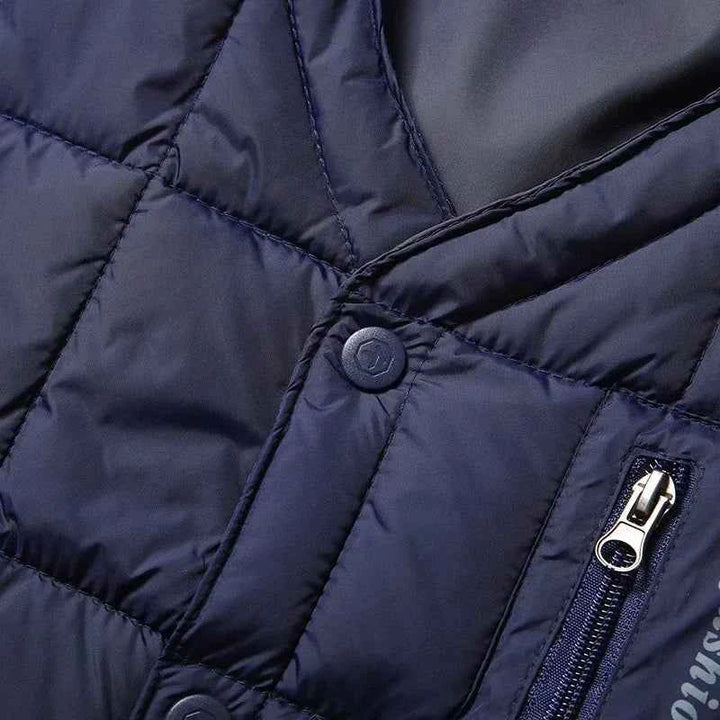 Men's Lightweight Down Vest - V Neck, Polyester Winter Jacket