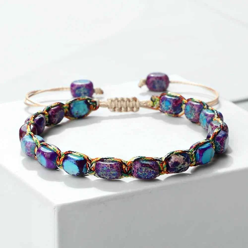 Braided Stone Bracelet - Stylish and Unique Accessory Obsidian