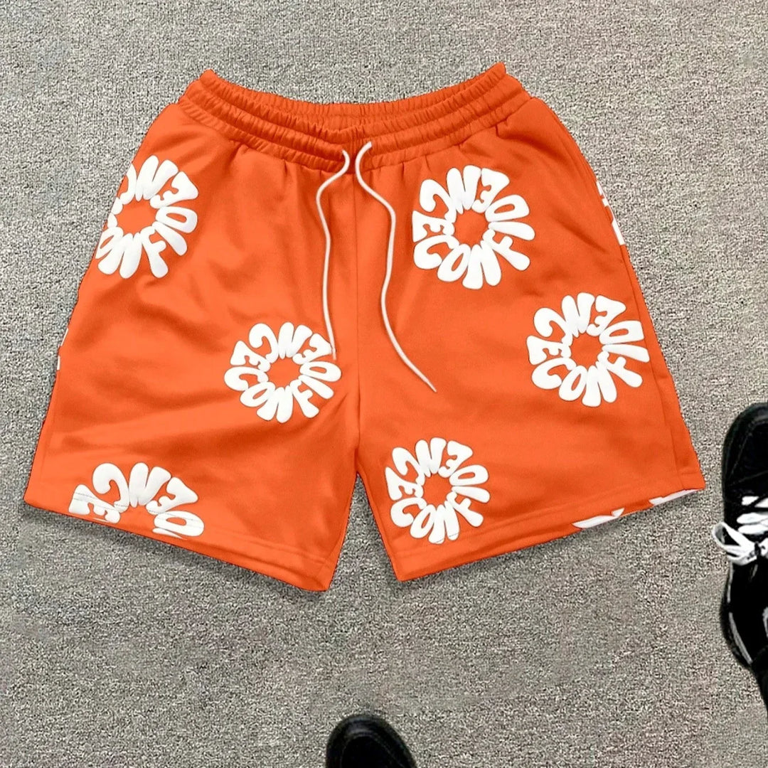 Trendy herre-casual hurtigtørrende oversized denimshorts med slidmærker til stranden