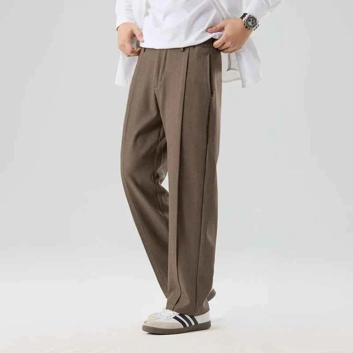 Men's Straight Leg Pleated Pants