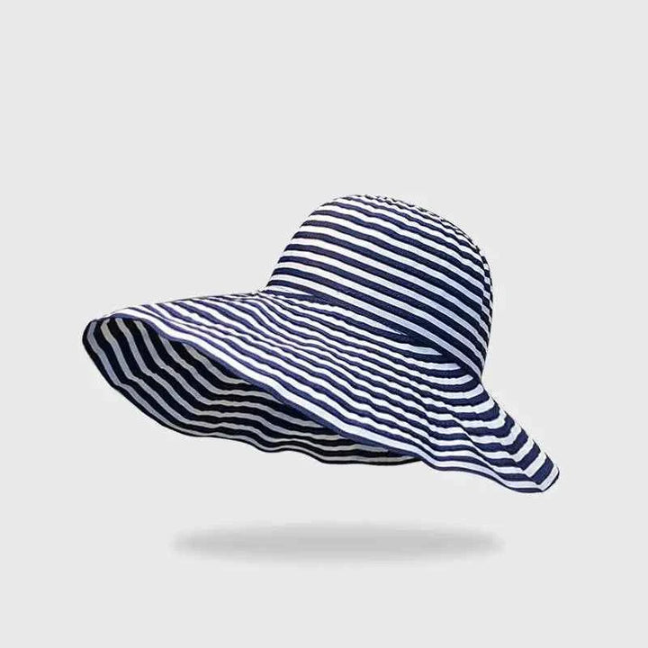 Striped Sun Hat for Stylish Summer Days Blue