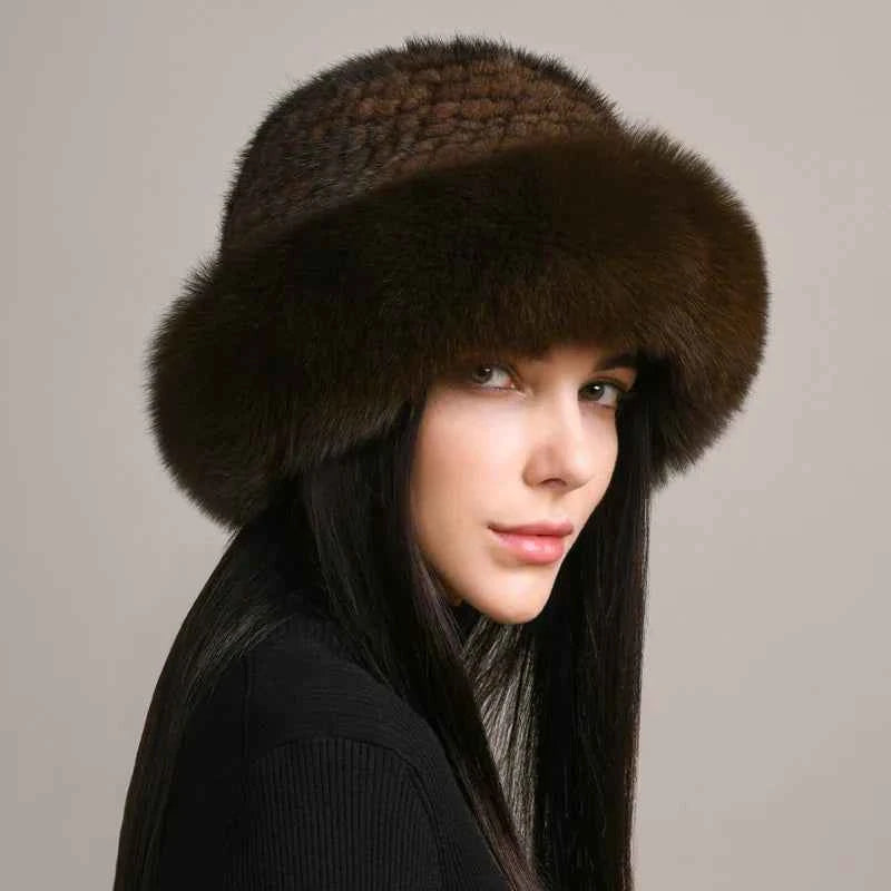 Luxurious Mink Fur Hat for Ultimate Warmth Brown