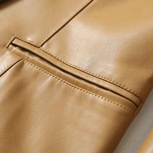 Women's Lambskin Leather Blazer - Stylish and Durable