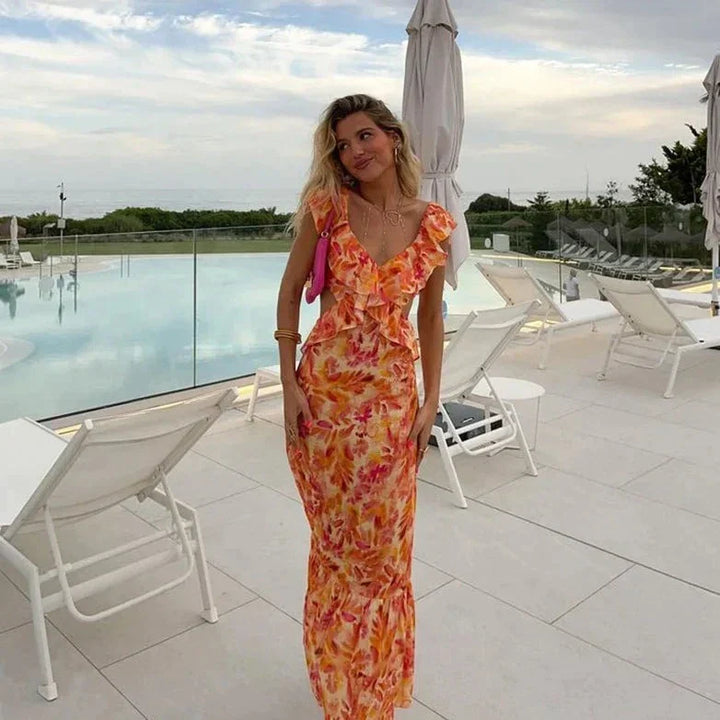 Juliette | Women's Summer Dress with Print and Ruffles
