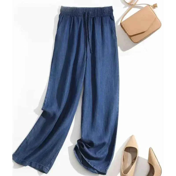 Women's Wide Leg Pants - Stylish and Comfortable Fit Navy Blue