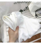 Women's High-Waist Pleated Trousers White