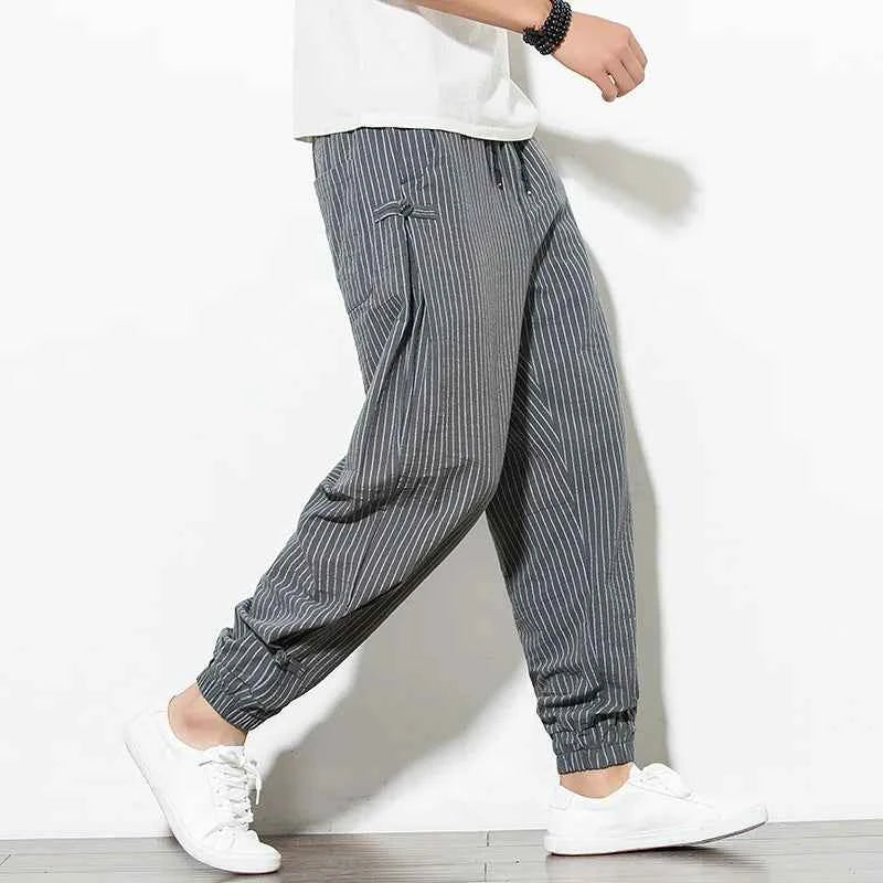Men's Striped Pants - Stylish and Comfortable Gray