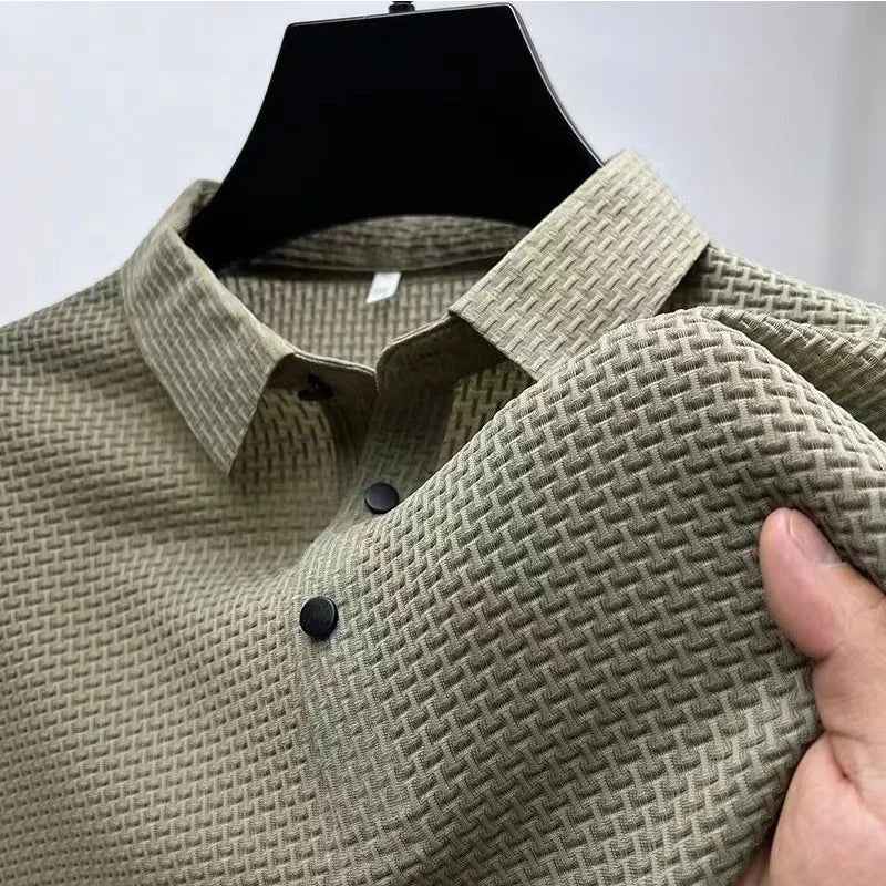 Men's Textured Polo Shirt