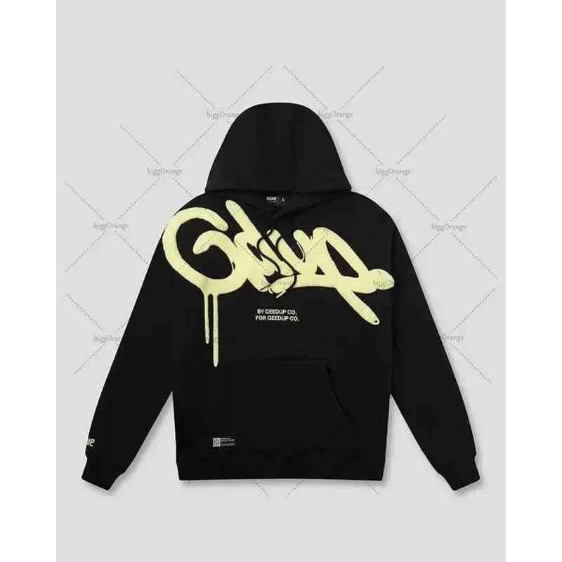 Men's & Women's | Casual Striped Letter Oversized Hoodie for Street Fashion